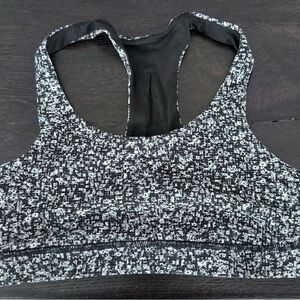 Women's Black and White Sports Bra